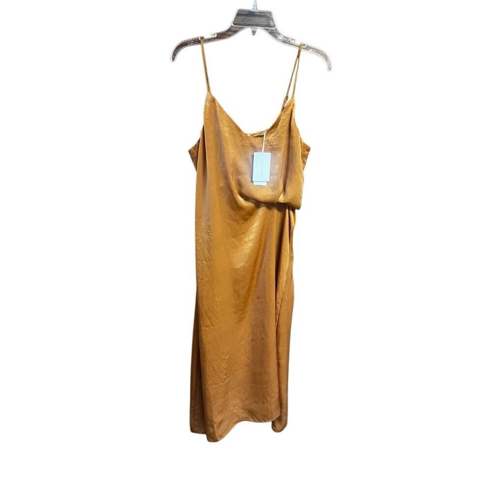 Lucy Paris rowan twist Slip Dress  Caramel Sz S NWT